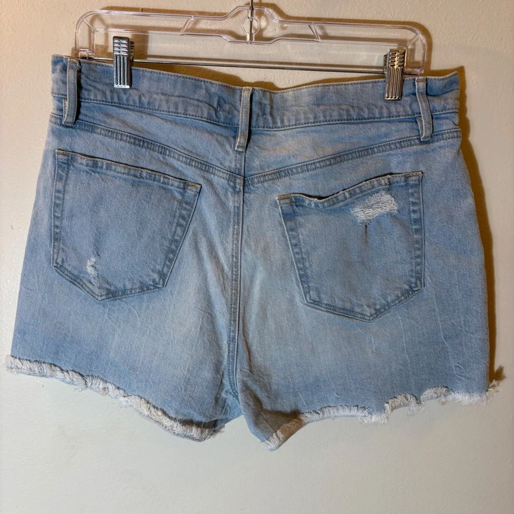 LOFT Light Wash Distressed Raw Hem Denim Shorts 31/12 - Picture 2 of 6